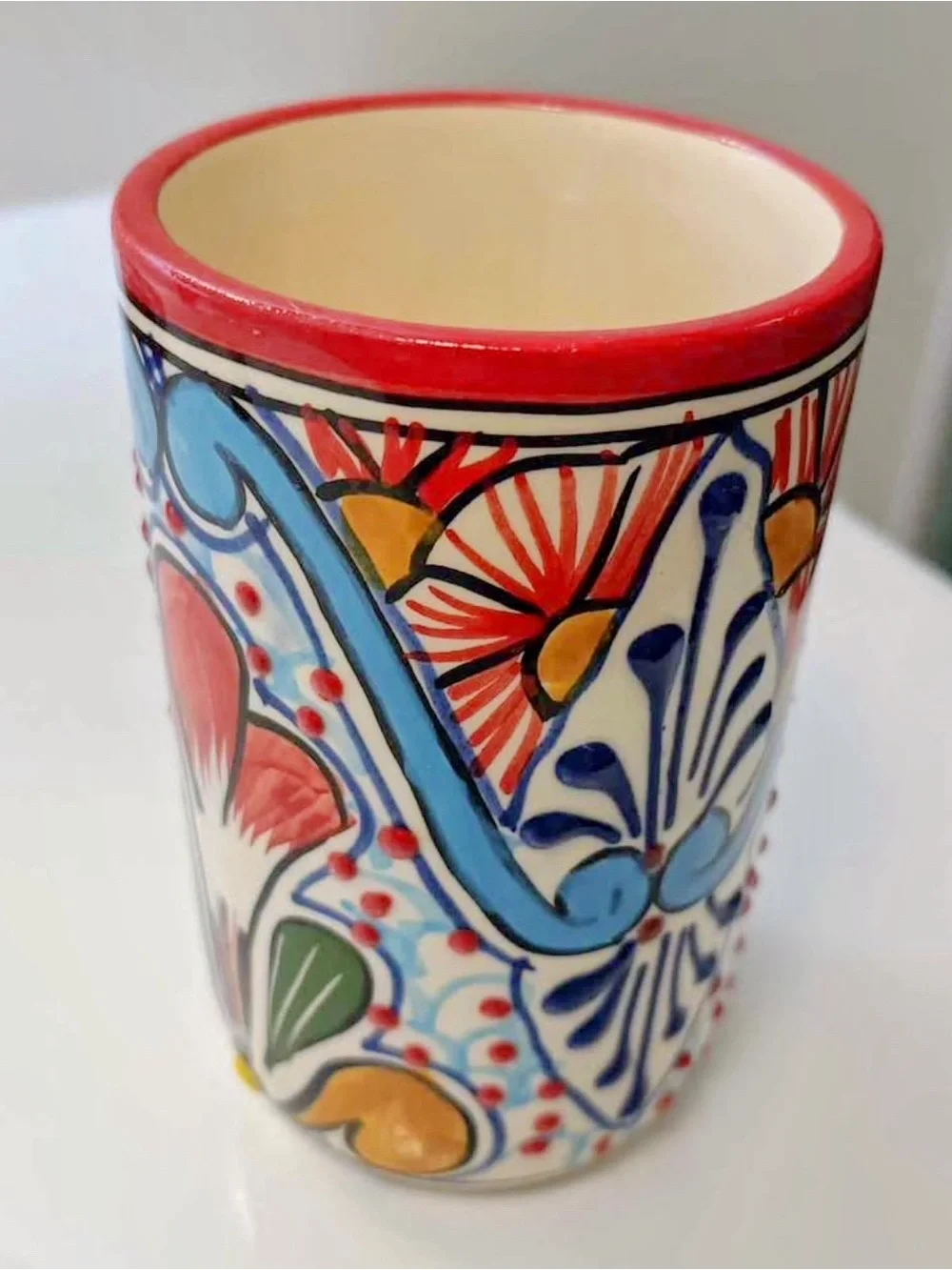 Figure Surtida Hand-Painted Floral Ceramic Tumbler and Soap Dish Set